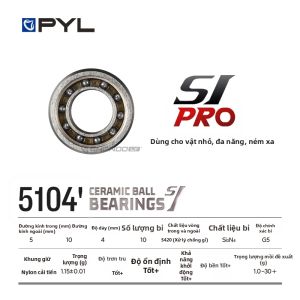 PYL | Vòng Bi Cuộn Câu Cá Hiệu Suất Cao Chống Nước Biển Semi-Ceramic Cho Mồi Nhẹ