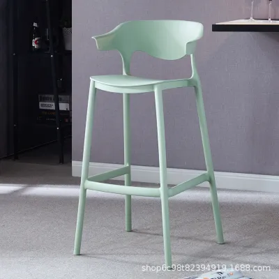 Home Minimalist Backrest Bar Stool Modern Stackable High Chair