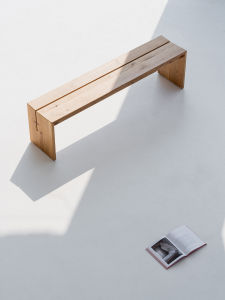 Sanji Butterfly Flower Long Bench White Oak Wood Original Wabi Sabi Style Solid Wood Living Room Slipper Bed End Dining Table Chair