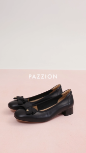 PAZZION 3029-1 Aurea Two-Tone Bow Low Block Heels