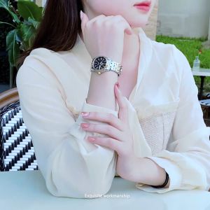 OLEVS Jam Tangan Wanita Terbaru 2024 Anti Air Bercahaya Kalender Berlian Dial Tali Jam Baja Tahan Karat