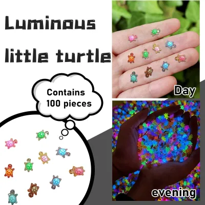 100 Pcs Cute Mini Luminous Turtle Ornaments Glowing In The Dark Miniatures Turtle Micro Landscape Kids Toys Home Decor Gift
