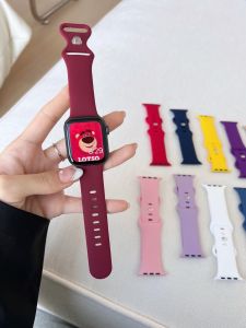 Suitable for Apple Watch Iwatch9876 Generation Se Sports Silicone Breathable Butterfly Clasp Soft COUPLES Strap