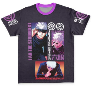 Bandai | Hot Selling Fashion New Summer Anime Spell Battle Pattern 3D Printing Fashion Fast Drying T-shirt Outdoor Street Top Large Size