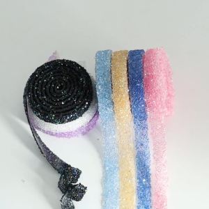 2 Yards 12mm Glitter Rhinestone Chain Tape Trim Resin Crystal Clothing Decoration DIY Belt Garment Strass Hotfix Applique Craft