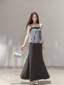 YIKEXIAOYEMEI | Bộ Đầm Ngắn Halter Cao Waist Thẳng Elegance