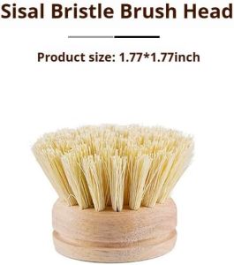 Replaceable Dish Scrub Cleaning Brush Wooden Handle Stain Remove Pot Brush for Clean Grills Pans Stoves Kitchen Accessories