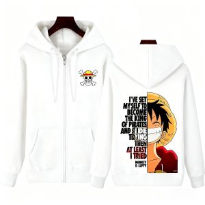 Bandai | One Piece Anime Hoodie zipper Jacket Men Women Monkey D Luffy Print Graphic Streetwear Casual Pullover Long Sleeve tops Autumn