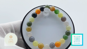 SG LOCAL - Certified Natural High-Grade Rainbow Candy Multi Variety Hetian Jade Bracelet 和田玉彩虹糖多宝手串