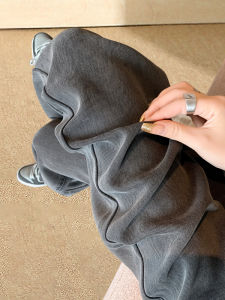 High Waist Wide Leg Silk Denim Jeans Womens Autumn 2025 Black Extended Length Drapey Slim Straight Floor-Length Pants