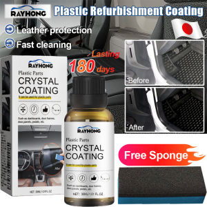 2/1PC RAYHONG Crystal Coating for Car Motorcycle Plastic Coating Car Plastic Renovation Coating Paint Restorer Interior Cleaner For Plastic Anti-fouling Brightening Used For Instrument Plate Plastic Seat Leather Tires Pedal Lasting Protection for 180 Days
