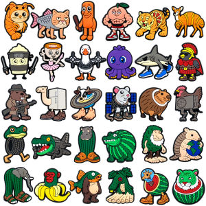 Mesuca | 14-200pcs Steal Catch the Brainrot PVC Shoe Charms Cartoon DIY Accessories Sandals Garden Shoes Buckle Decoration for Party Gift