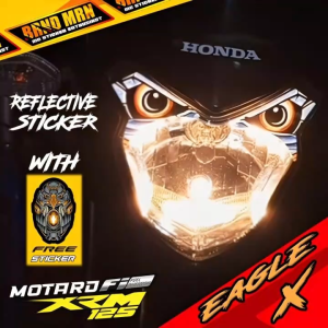 HONDA XRM MOTARD 125 FI HEADLIGHT EYE DECAL REFLECTIVE STICKER TINT XSERIES DESIGN