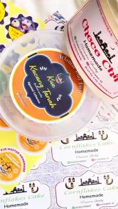 5-8 Zennida Sticker Bulat Cookies Lebaran Idul Fitri Stiker Toples Edisi Lebaran Idul Fitri Custom