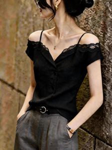 KUNAILIN | Stylish and Elegant Slimming Womens Spaghetti Strap Top 2026 Black