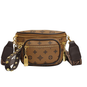 IELGY messenger bag womens retro classic print casual multi-body texture waist bag trendy