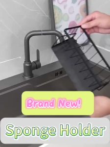 Sponge Drainer Rack Stainless Kitchen Organizer Bathroom Sink Rack Soap Holder Organizer Rack