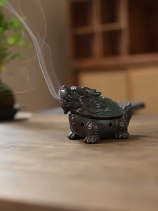 In Stock|Dragon Tortoise Ceramic Incense Burner|Chinese Mythical Beast Censer|Coil Incense Holder|Suitable for Agarwood & Sandalwood|Feng Shui Inspired Zen Home Decor