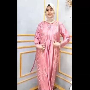 RAYA SERIES SHIMMER SATIN CANTIK MEWAH ELEGAN Gamis Hena Busui TilLe Bordir Mutiara.SIZE M-L-XL-XXL