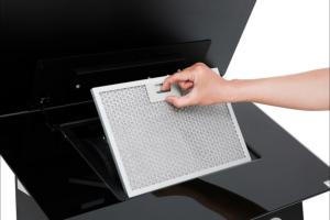 Máy hút mùi áp tường Malloca Plana K3444 inox kính đen điều khiển cảm ứng 700m³/h