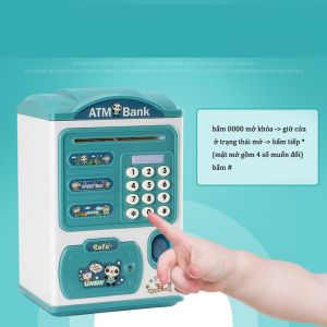 Két Sắt Đựng Tiền Cho Bé Đồ Chơi Thông Minh Mô Phỏng như trụ ATM " MOON "