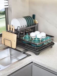 Dish Rack With Drainer Dish Drying Rack Stainless Steel Kitchen Rack Dish Rack Dish Drainer Plate Organizer Dishracks
