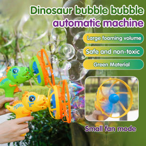 Fully automatic bubble gun ⚡ Large capacity bubble liquid Fun toys Safe and non-toxic ⚡ Childrens handheld bubble machine Dinosaur shape One-button bubble Outdoor parent-child interaction Gifts for boys and girls  Inspire imagination Develop