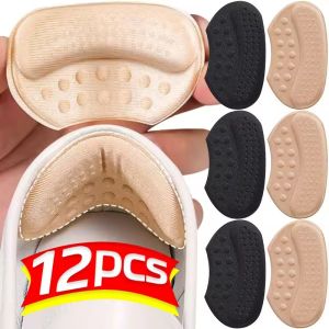 12PCS Antiwear Heel Sticker Sneakers Adjust Shoe Size Foam Pad High Heels Adjustable Adhesive Insoles Patch Outdoor Sports Anti Fall Shoes Inserts