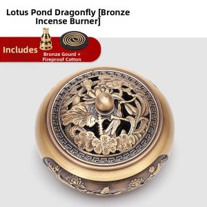 FENGHONGTAO | Golden Lotus Brass Incense Burner