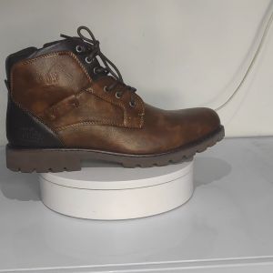 เครื่องสำอาง รองเท้า บู ที่น่าสนใจ เป็นหนังวัว เรโทร สไตล์วินเทจ สีดำ/น้ำตาล สําอยู่สำหรับผู้ชาย 003