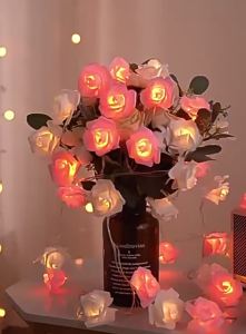 LED Đèn dây hoa hồng nhân tạo trang trí sinh nhật đám cưới đèn dây nhỏ đèn ngủ ngày lễ Valentine đèn không khí cầu hôn
