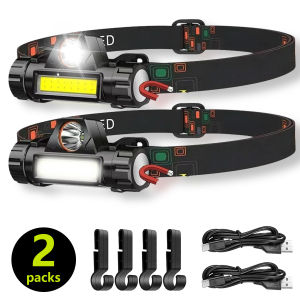 Super Bright Outdoor 18650 Battery Rechargeable LED COB Headlamp With Magnetic Waterproof Flashlight For Cycling Fishing Running
