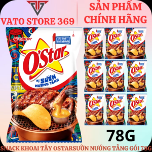 Bánh snack khoai tây OSTAR vị sườn nướng tảng gói 78g