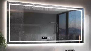 Bathroom LED Mirror with led light wall decor smart tri color dimming Frameless Beauty Makeup Mirror