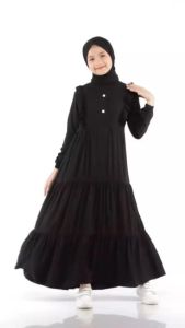 Kalissa - Gamis Anak Perempuan 5 - 12 Tahun Bahan Crinkle Premium