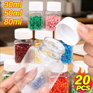 YESPERY 20Pcs Plastic Clear Empty Bottles PET Seal Bottles Container with Cap Packing Bottles 30/50/80ml