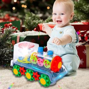 Random Color Crawl Training Toy Auto Rotating Musical Transparent Mechanical Learn Train with Colorful Lights Safe Toddler Toy