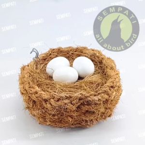 SEMPATI Sarang Kelapa Gantung Susuh Cocofiber Tempat Sarang Telur Burung Lovebird Kenari Parkit Tempat Tidur Sugar Glider Hamster Marmut Gecko Landak Mini SBWCT