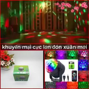 Đèn LED 7 Màu Vũ Trường Cảm Ứng Nhạc Đèn Nháy Theo Nhạc Đèn Trang Trí Tết Kèm Remote Tiện Lợi Đèn Led xoay Đèn Led Karaoke Đèn LED Sân Khấu Nháy Theo Nhạc Đèn Led Cảm Biến Âm Thanh