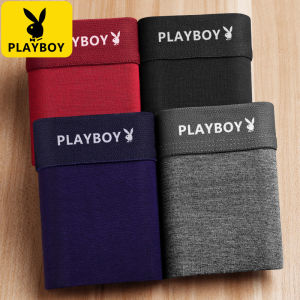 Playboy Mens Briefs Antibacterial Breathable Boxer Shorts Summer Thin Loose plus Size Comfortable Underwear Cotton Fabric