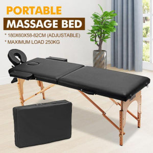 New Adjustable Massage Bed Portable Beech SPA Bed 185cm*60cm Massage Bed Spa Facial Massage Table Tattoo Bed Eyelash Bed Physiotherapy Bed