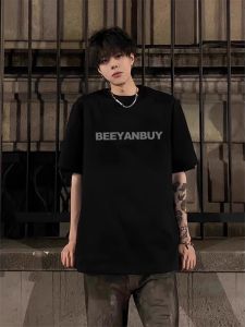 เสื้อยืดแขนสั้นผู้ชาย ผ้าฝ้ายแท้ คอลเลกชั่นฤดูร้อนใหม่ สไตล์อเมริกัน ลายตัวอักษรเรียบง่าย สตรีทแฟชั่น ลำลอง เสื้อตัวบนอเนกประสงค์