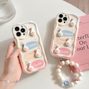 Rivel 3D Vịt Dễ Thương Gradient Kem Biên Giới mềm silicon Vỏ điện thoại Cho iPhone 14 13 12 11 Pro Max Cộng Với X XR XS Max Vỏ Bọc điện thoại chống sốc Với Ống Kính bọc hoàn toàn Bảo Vệ Máy Ảnh