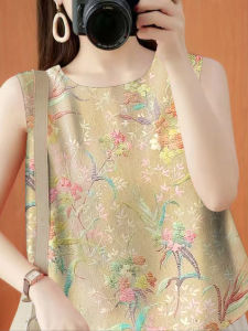 Sleeveless Floral Print Loose Camisole Tank Top