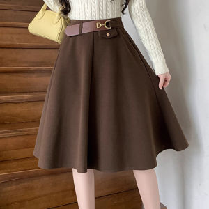 Fashionable A-line Mid-Length Skirt