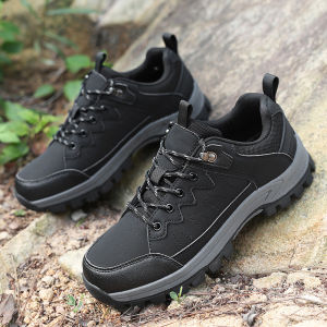 Outdoor Climbing Shoes Mens Large Size Hiking Shoes Waterproof Mountain Climbing Anti-slip Large Size Sports Mens Black Mountain Shoes