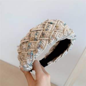 Headband Tweed Bando Korea Bandana Lebar Keren by Velmorra