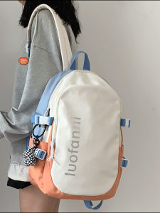 Large Capacity 16 Inch Laptop Backpack Simple Double Shoulder Bag for College Students Harajuku Style Waterproof Nylon Fabric