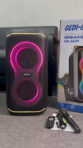 ลำโพงบลูทูธ รุ่น GD-2639 ฟรีไมค์ลอยและรีโมท ลำโพงดอก6.5นิ้ว2ดอกเสียบไมค์สายได้ ปรับDELAY ECHO TREBLE BASS เสียงเบสแน่น ลำโพงร้องคาราโอเกะ ลำโพงบลูทูธ รุ่น GD-2639 ฟรีไมค์ลอยและรีโมท ลำโพงดอก6.5นิ้ว2ดอกเสียบไมค์สายได้ ปรับDELAY ECHO TREBLE BASS เสียงเบสแน่