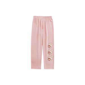 Cherry Print Girls Bottoms Casual Comfortable Cotton Blend Spring Season Kids Cute Slimming Casual Pants Trendy Childrens Wear